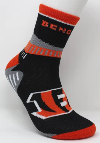 Cincinnati Bengals NFL Black Orange Gray Deuce Adult 1/4 Quarter Socks *Large Cover