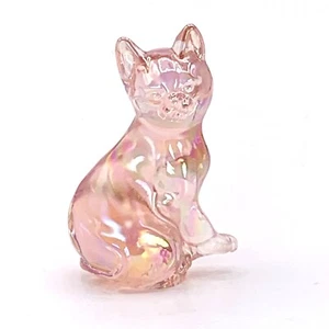Rosa irisierende Glas Katze Kätzchen Figur Briefbeschwerer 4,5" - Bild 1 von 8