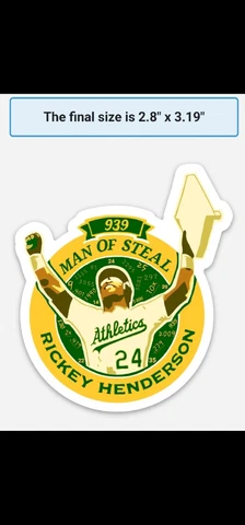 Rickey Henderson Man Of Steal Magnet Oakland Athletics A's 2023 Design Cover