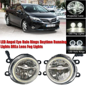 LED Fog Light Kit Angel Eye Rings DRL Daytime Running Lamp For Toyota Avensis - Picture 1 of 9