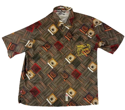 Vintage Y2K Ecko Complex Button Down Shirt Men's XXL Boombox Camp Collar - Image 1 of 4