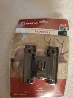 SIMMONS Compact Binoculars PROSPORT With Case - 8x21 FOV 372' @ 1000 Yards - Image 1 of 4