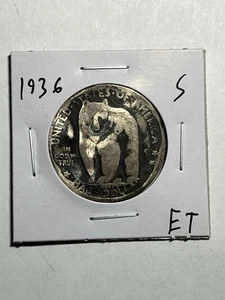 1936 S Bay Bridge Half Dollar Silver Commemorative Half Dollar Fire Damage - Picture 1 of 4