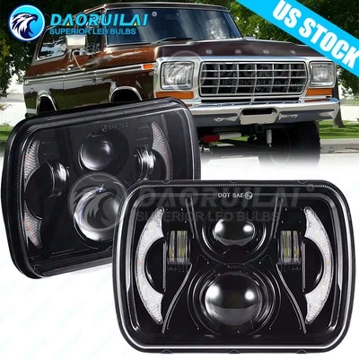 Par de faróis de LED Hi-Lo DRL Turn 7x6" para Ford E-150 E-250 E-350 Van 1982-2012 - Imagem 1 de 4