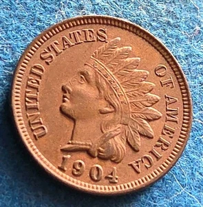 1904 Brown Indian Head Penny with 4 Diamonds and Full Liberty - Awesome - Picture 1 of 5