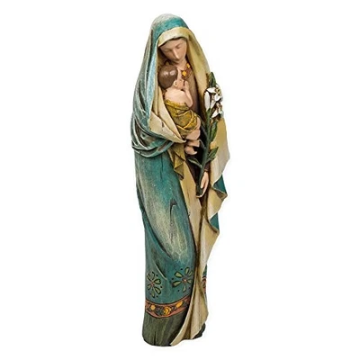 Figura Joseph Studio Virgen y Niño con Lirio de 12,5 pulgadas de alto Foto 1 de 2