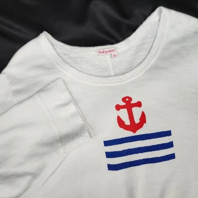 Top náutico Fresh Produce para mujer ancla talla 3X blanco Beachy Resort Preppy Foto 1 de 4