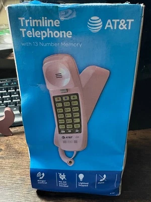 AT&T 210 Basic Trimline Cord Phone Single Line No AC Power Needed Pink SEALED    - Image 1 of 4
