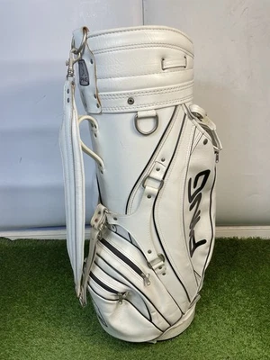 Sac de voyage vintage Ping / cuir blanc + sangle et housse de pluie / très bon état /9011 - Photo 1/4