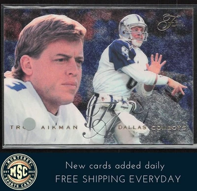 Troy Aikman 1995 Flair #51 Dallas Cowboys Legend HOF - Image 1 of 2