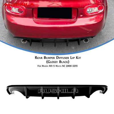 Kit de carrocería de labio difusor de parachoques trasero para Mazda MX-5 Miata NC 2006-2015 2007 negro Foto 1 de 4