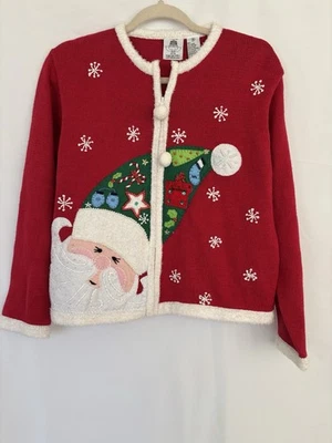 Cárdigan Suéter Vintage Tiara Niñas Feo Navidad Talla 16 Niñas Foto 1 de 4