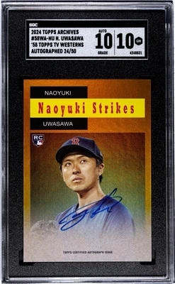 Naoyuki Uwasawa 2024 Topps Archives #58WA-NU ‘58 TV Westerns AUTO #24/50 SGC 10 - Image 1 of 3