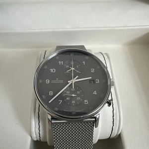 Junghans max bill Chronoscope 041/4877.44 Original Box & Papers - Picture 1 of 8