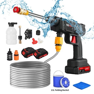 CISIVIS 200Bar Akku Hochdruckreiniger + 2 Akkus Auto Mobiler Druckreiniger Spritzpistole