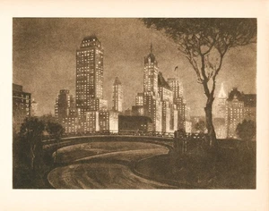 Anton Schutz Aquatinta "Platzleuchten" 1939 - Bild 1 von 5