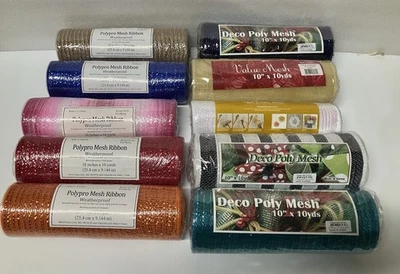 10 New Rolls Deco Poly Mesh 10" X 10 Yds - Image 1 of 4