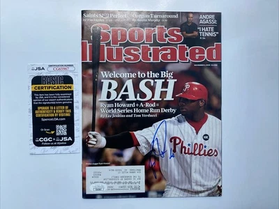 RYAN HOWARD Autographed Signed Sports Illustrated Philadelphia Phillies Bsbl COA - Image 1 of 2