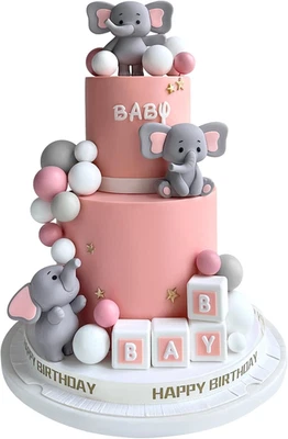 28 Pcs Elephant Cake Toppers Balls Cake Decorations DIY Cake Topper for Boy Girl - Image 1 of 4