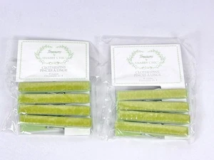 Set of 2 NIP - Simply Shabby Chic Clothespins Cute Green Design - Picture 1 of 3