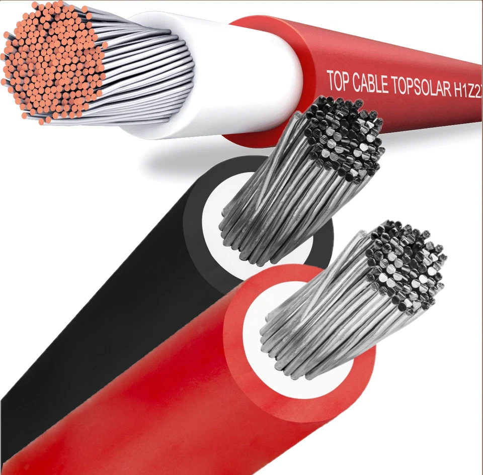 Câble solaire cuivre pour installations photovoltaïques 4mm² | 6mm² rouge/noir - Photo 1/1