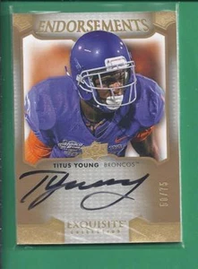 *2011 Exquisite upper deck Autograph TITUS YOUNG no.E-TY Broncos #50/75  - Picture 1 of 1