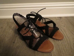 Womens Carlos Black Suede Lace Up Sandals Shoes, sz 8.5 M - Picture 1 of 5