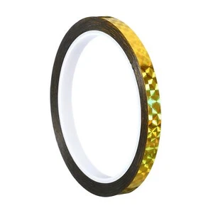 8mmx50m Prism Tape, Holographic Reflective Adhesive Craft Wrap Decoration, Gold - Picture 1 of 5