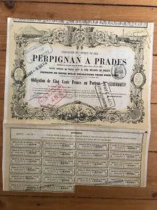 DECO = CHEMIN DE FER de PERPIGNAN A PRADES (66) 1867 (B4) - Picture 1 of 1