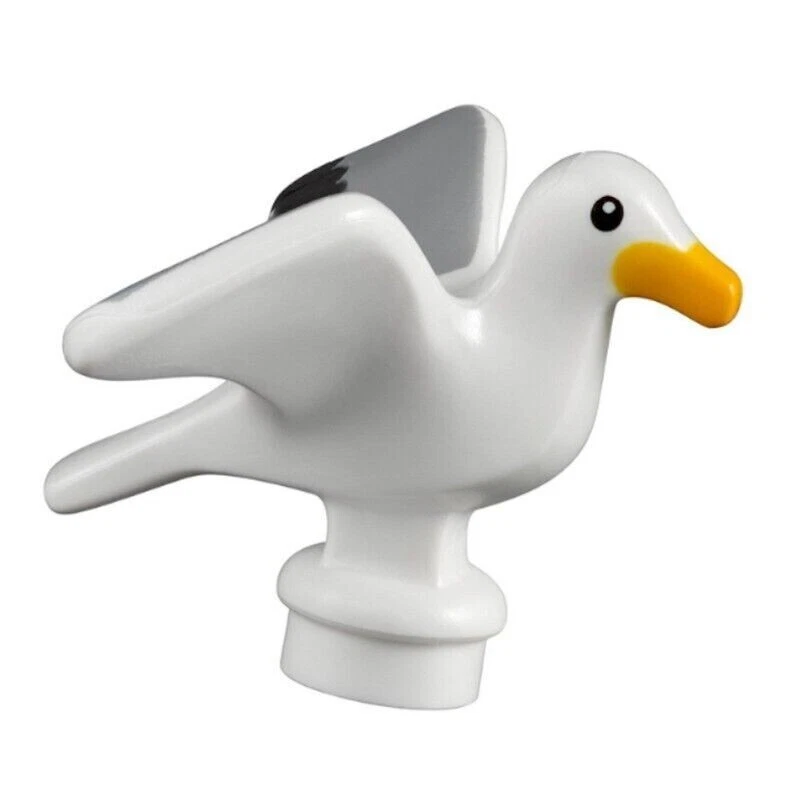 LEGO Seagull Bird Animal Minifigure Light Grey Wings Orange Beak 12891pb01 Gift - Image 1 of 1