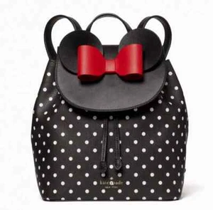 Kate Spade Disney X Minnie Mouse Backpack Grain Leather Black Multi🎀NEW🎁NWT - Picture 1 of 14