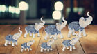 7-Piece Blue and White Thai Elephant in Different Sizes 2" - 4"H Figurine 