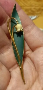 LILLY OF THE VALLEY BROOCH Vgc ELEGANT Lovely STUNNING Glam FAB VINTAGE - Picture 1 of 7