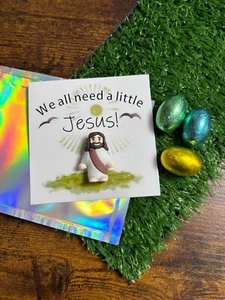 We All Need A Little JESUS Little Pocket Hug Style Gift Free Standing Resin Made - Picture 1 of 8