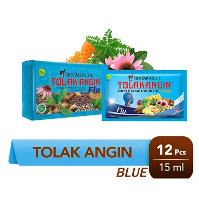 12 Sachets TOLAK ANGIN FLU BOX HERBAL DRINK LIQUID HONEY & MINT Sido Muncul