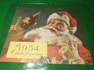 Vintage 1954 Coca Cola Coke Santa Calendar Christmas Santa - Image 1 of 4