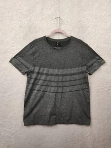 Zella Men Shirt Extra Large Green Striped Nylon Blend Short Sleeve Regular Fit - Picture 1 of 17