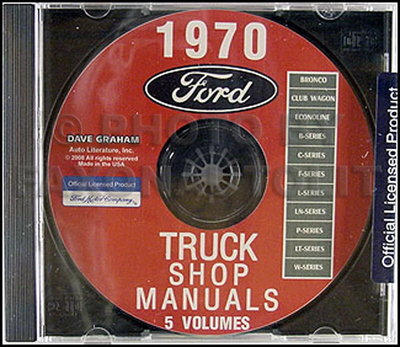 1970 Ford Truck Shop Manual Set on CD F100 F250 F350 Pickup Bronco Econoline Van