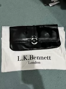 L K Bennett Bag Black Patent Leather Clutch Bag - Picture 1 of 8