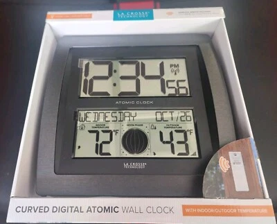 La Crosse Technology Curved Digital Atomic Wall Clock - Image 1 of 4