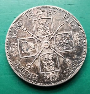 1887 Queen Victoria silver double florin condition EF #686 - Picture 1 of 2