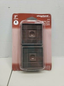 Shepherd Hardware 9076 2-Inch Square Rubber Furniture Cups, 4-Pack Brown - Picture 1 of 1