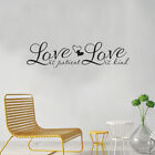Love Is Patient Love Is Kind Wall Sticker Vinyl Quotes Home Decal Bedroom Decor