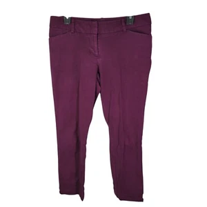 Mossimo Womens Size 10 Purple Solid Stretch Cropped Pants - Picture 1 of 10