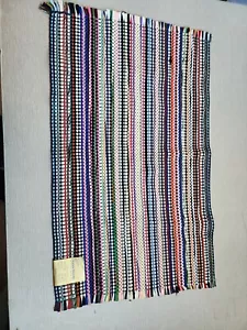 Rag Rug 31" x 18" Multi-Color Woven Striped Throw Vintage RN 19886 Made In USA - Picture 1 of 7