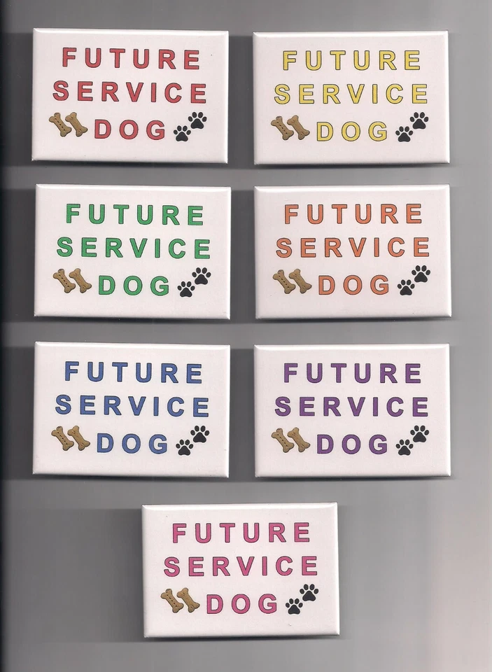 FUTURE SERVICE DOG - 7 colors - service dog vest button w/pin back - Image 1 of 1