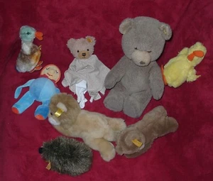 8 Steiff Tiere Bär Igel Ente Männchen Küken - Bild 1 von 4
