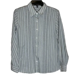 Pendleton Shaped Fit Womens Striped Button Up Long Sleeve Collared Shirt Size 8 - Picture 1 of 9