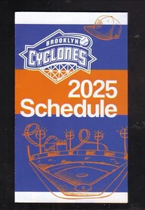 Brooklyn Cyclones 2025 programma tascabile South Atlantic League Mets affiliato - Foto 1 di 2