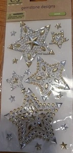 Clear & Gold Star Rhinestone Stickers Self Adhesive Embellishments Crafts Bling - Picture 1 of 1